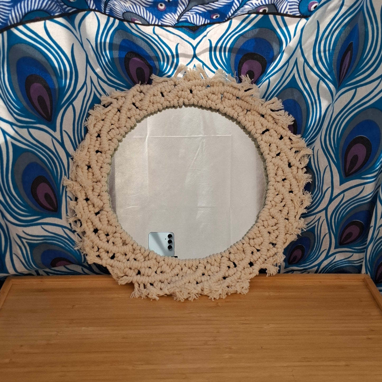 מראה עגולה מעוצבת מקרמה