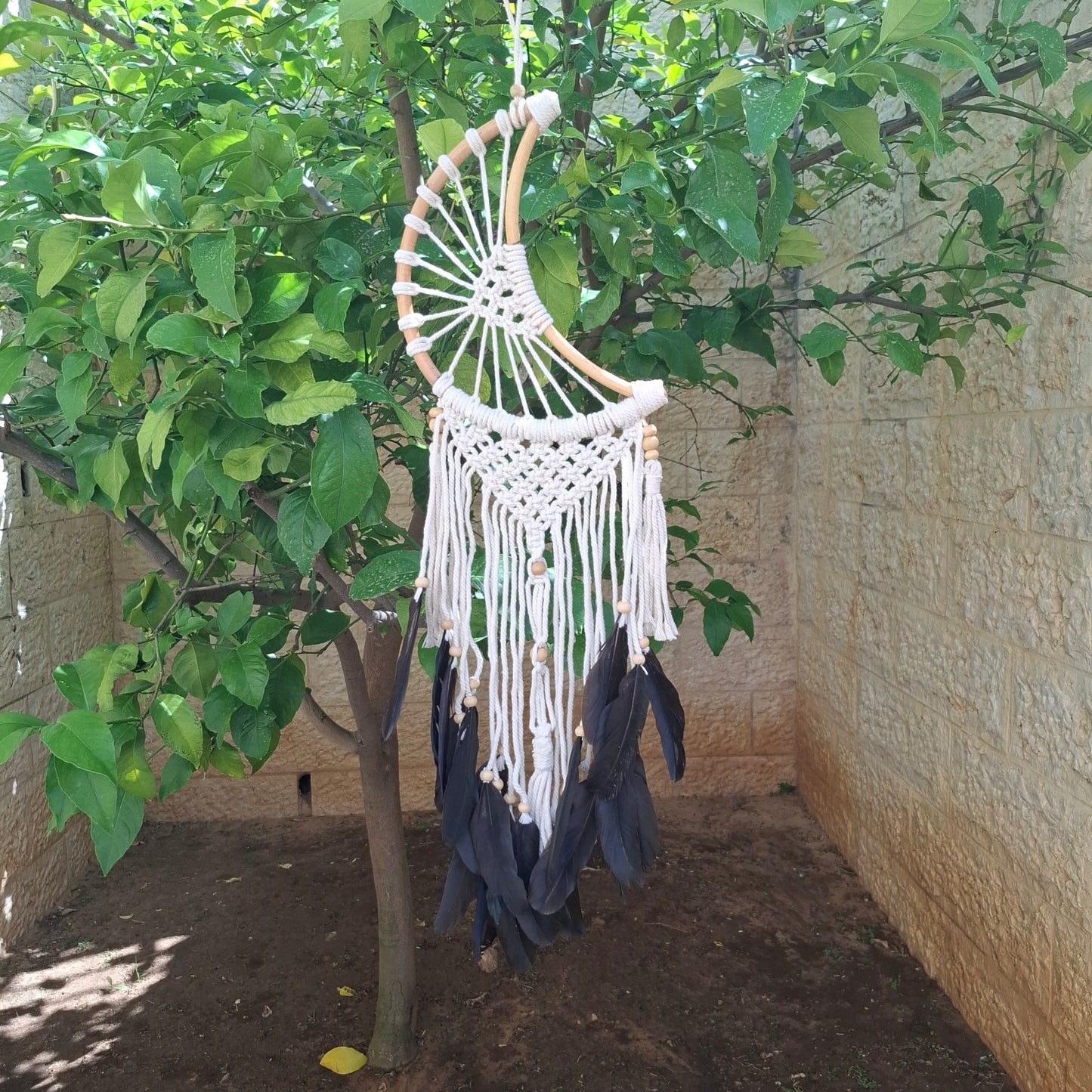 לוכד חלומות מקרמה - דגם סהר