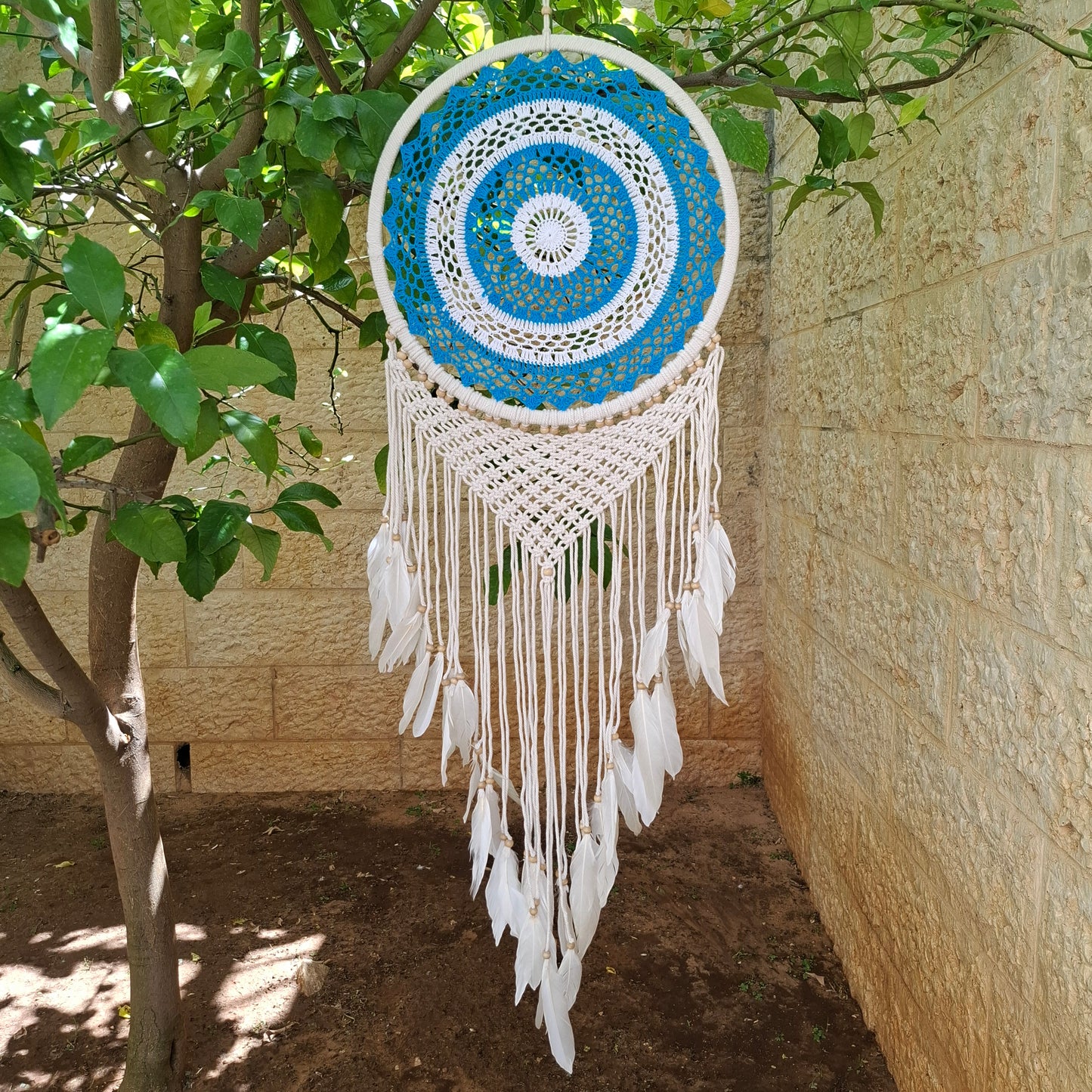 לוכד חלומות 45 ס"מ קוטר - דגם ארוג
