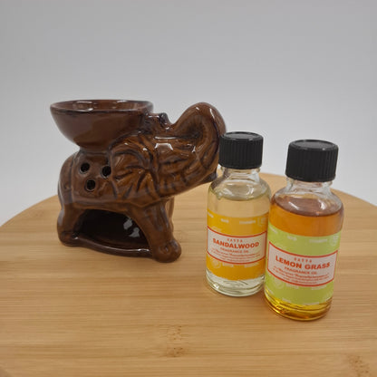 מארז שנהב - 2 שמנים ארומטיים 30 מ"ל + מבער מעוצב