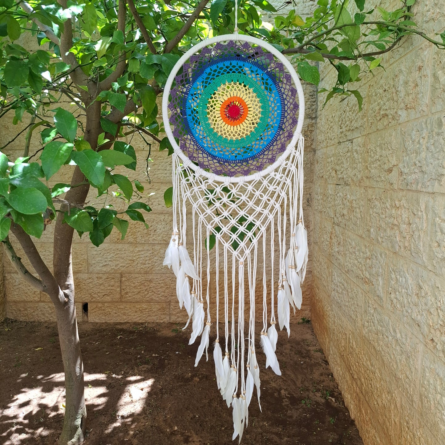 לוכד חלומות 45 ס"מ קוטר - דגם ארוג