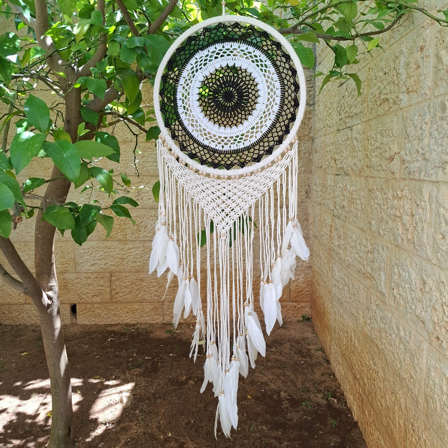 לוכד חלומות 45 ס"מ קוטר - דגם ארוג